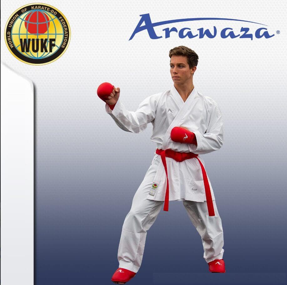 Kimono Arawaza Kumite Deluxe Evo WUKF - Rouge ou Blanc En stock Habituellement expédié sous 10 à 20 jours Blanc 170