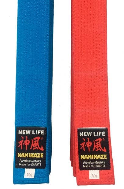 Ceinture de compétition KAMIKAZE NEW LIFE Premium- ROUGE ou BLEUE