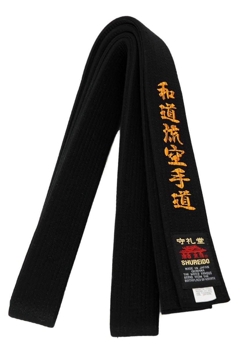 Ceinture Noire de Karaté Shureido Extra Large brodé Wado Ryu Karate Do