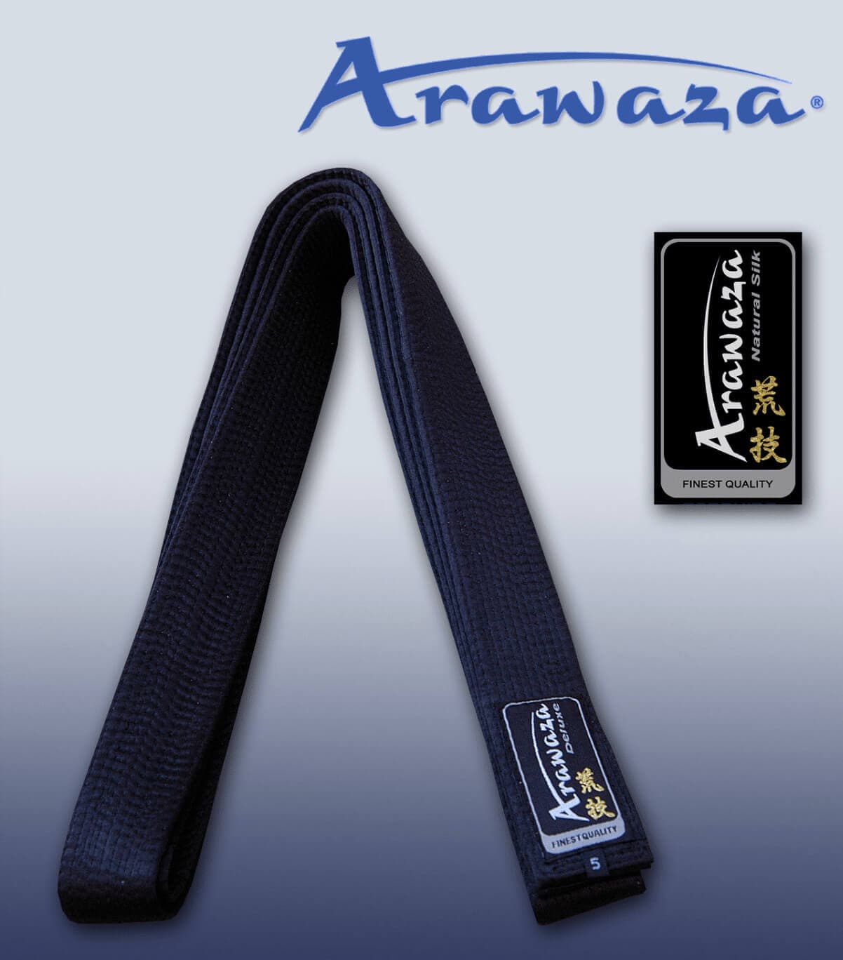 Ceinture noire de Karate ARAWAZA en Soie Naturelle