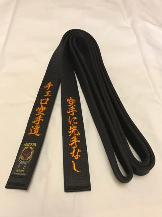 Ceinture noire de karate HIROTA en Soie naturelle