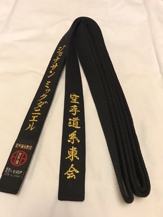 Ceinture noire karate HIROTA 100% coton