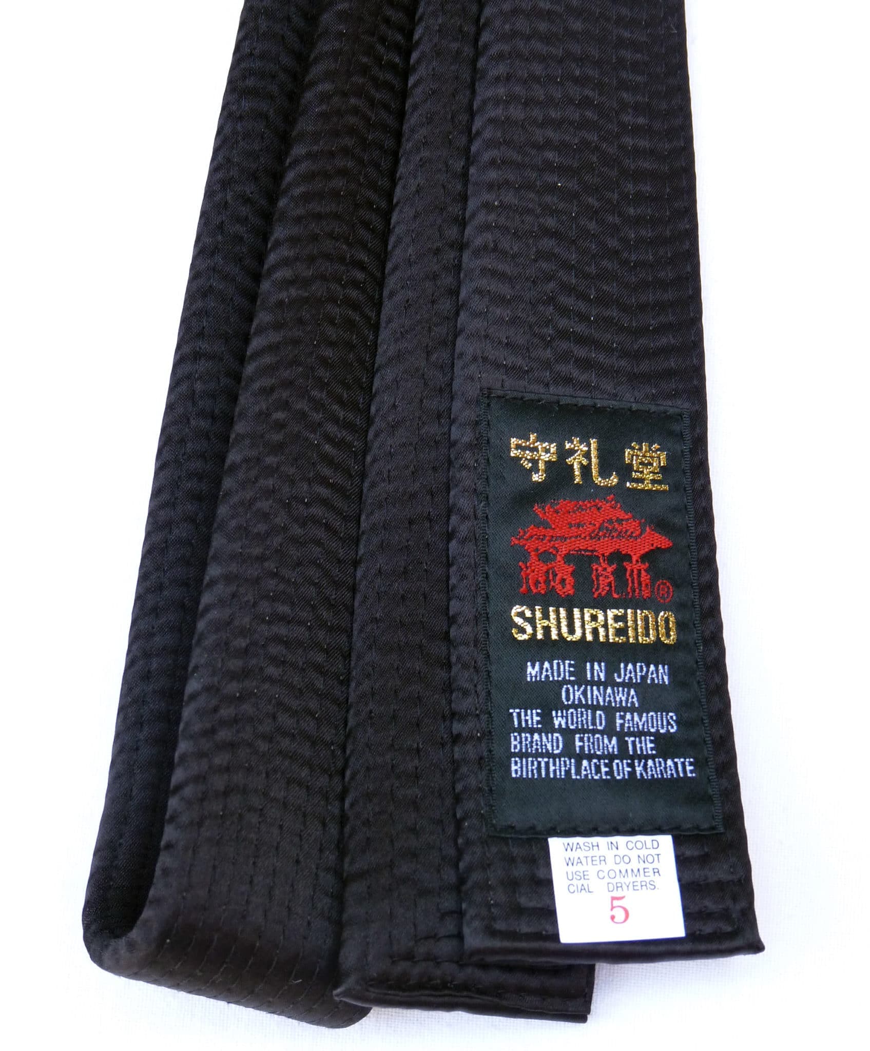 Ceinture Noire de Karate SHUREIDO - Coton ou Soie-Satin - Extra Large