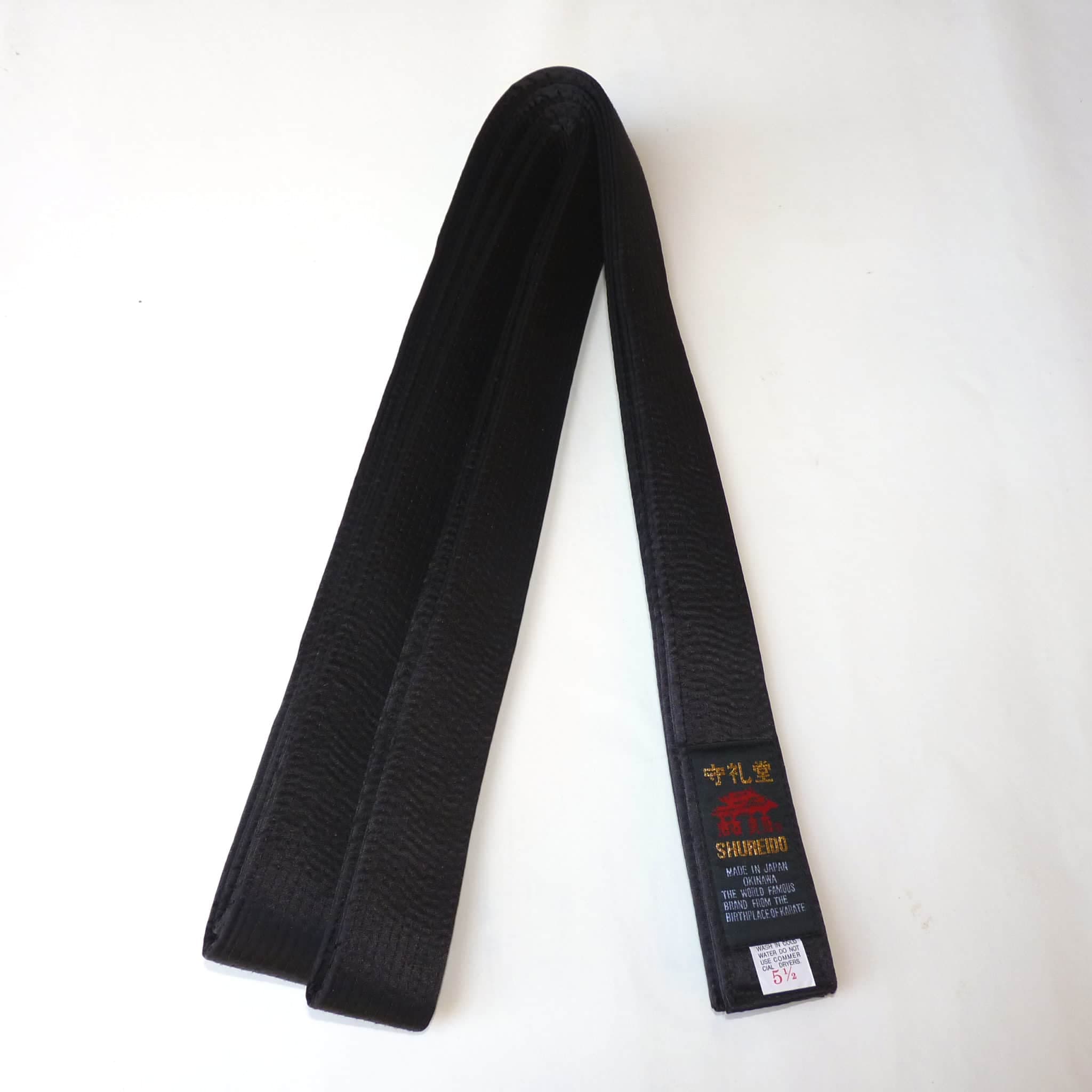 Ceinture Noire de Karate SHUREIDO - Coton ou Soie-Satin qualité supérieur