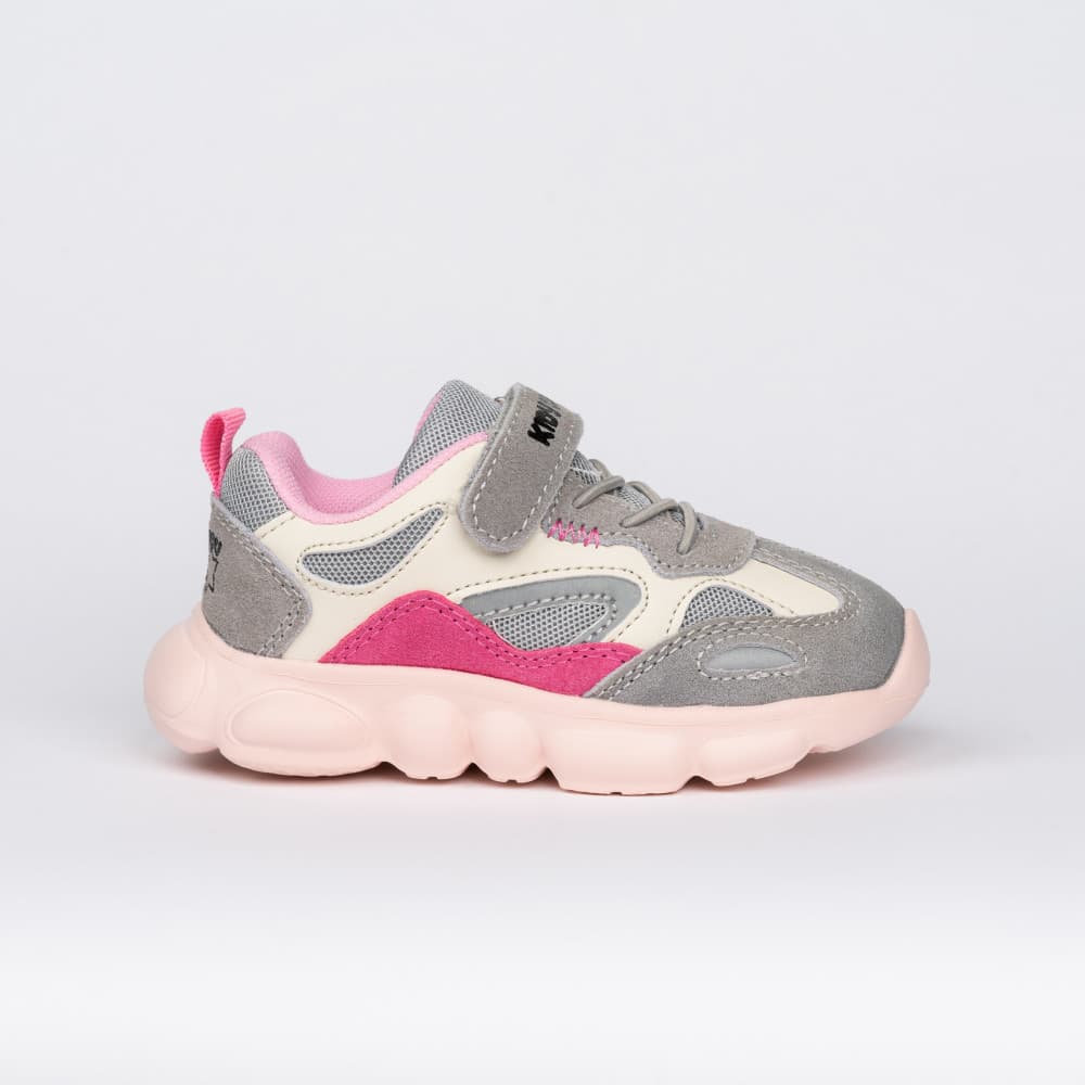 Basket Enfant Modèle Power Gris/Rose