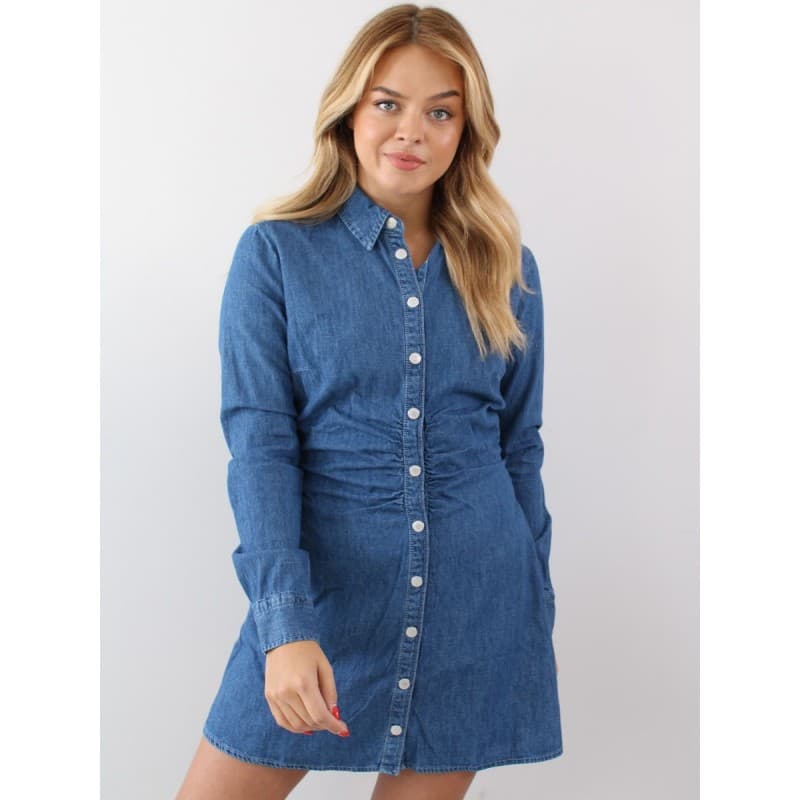 Robe Femme Tommy Jeans TJW DENIM RUCHE XL DENIM MEDIUM