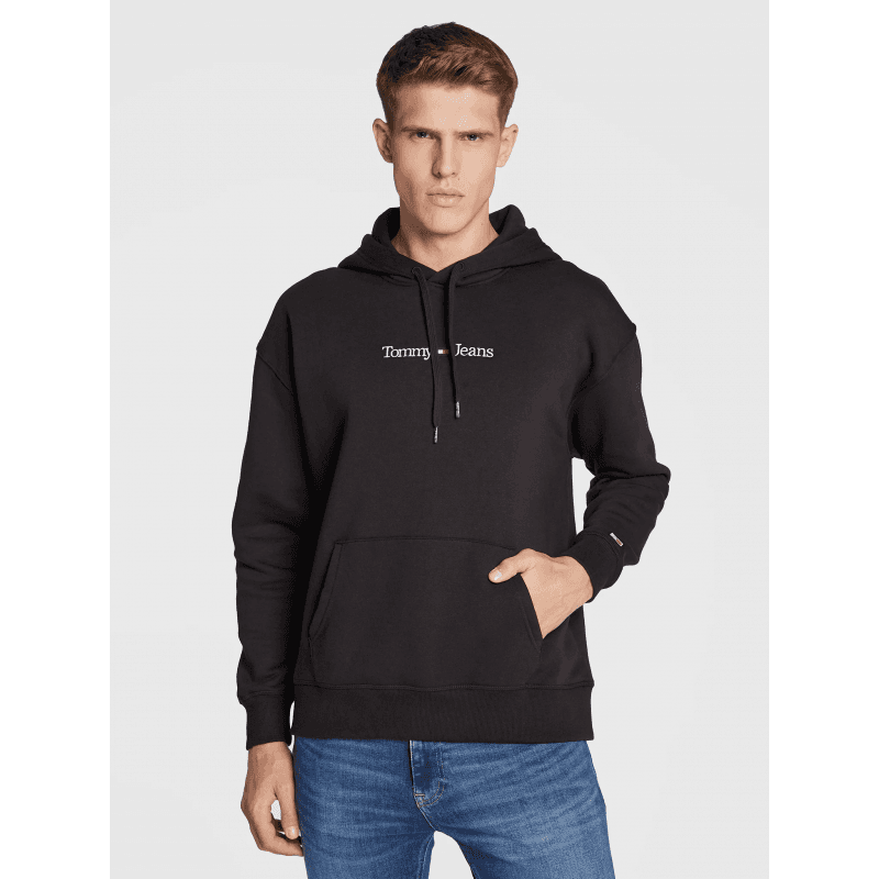 Sweatshirt à Capuche Homme Tommy Jeans TJM REG LINEAR BLACK XXL