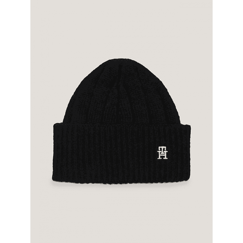Bonnet Femme Tommy Hilfiger TH TIMELESS BEANIE BLACK Unique