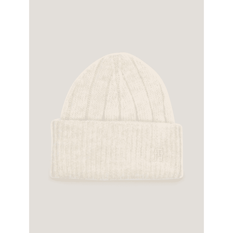 Bonnet Femme Tommy Hilfiger TH TIMELESS BEANIE Unique CASHMERE CREME