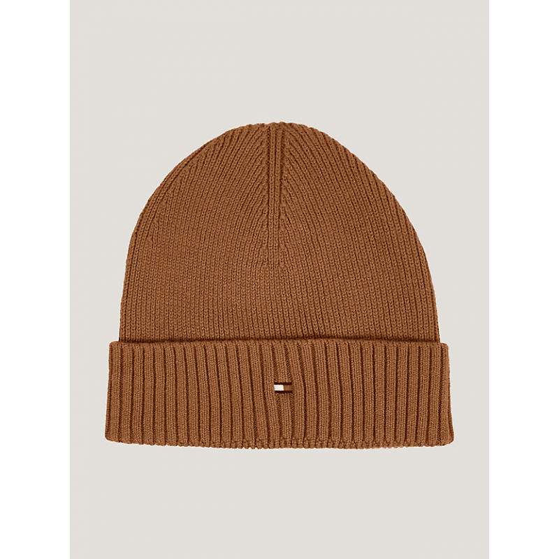 Bonnet Homme Tommy Hilfiger ESSENTIAL FLAG BEANIE Unique DESERT KHAKI