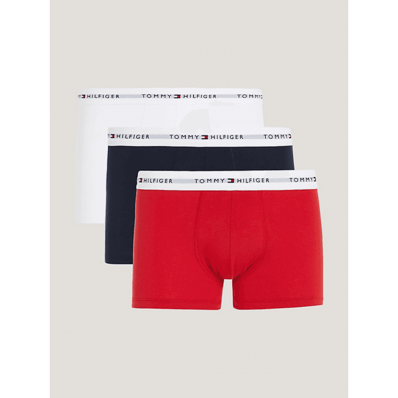 Boxer Pack x3 Homme Tommy Hilfiger TRUNK S DESERT SKY/WHITE/PRIMARY RED