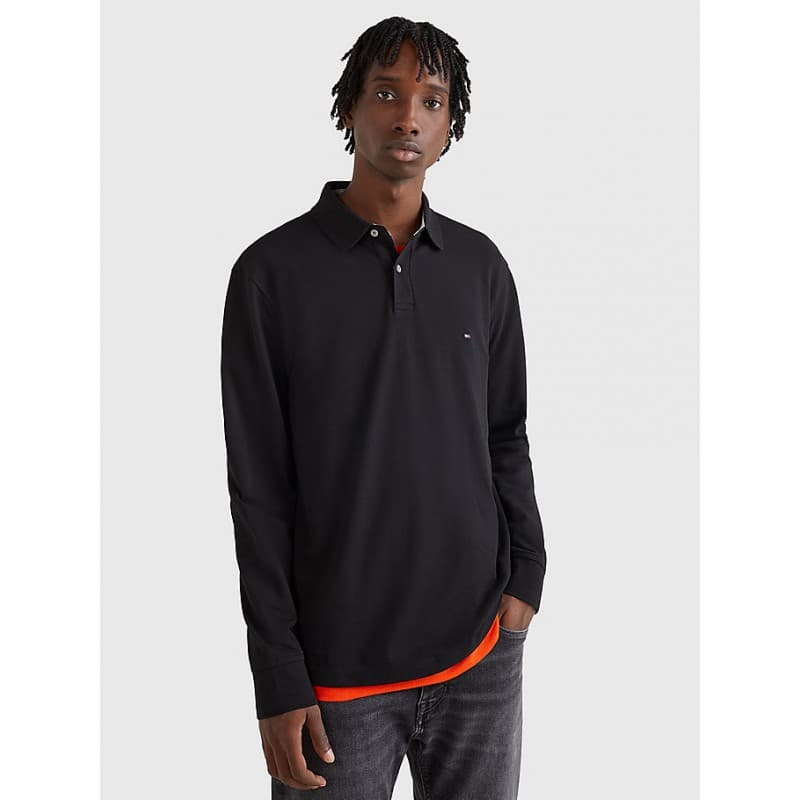 Polo Manches Longues Homme Tommy Hilfiger 1985 REGULAR POLO M BLACK