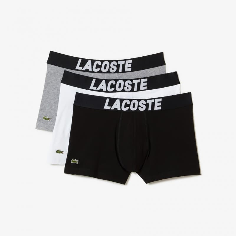 Boxer Pack x3 Homme Lacoste 5H2083 S NOIR/BLANC-ARGENT CHINE