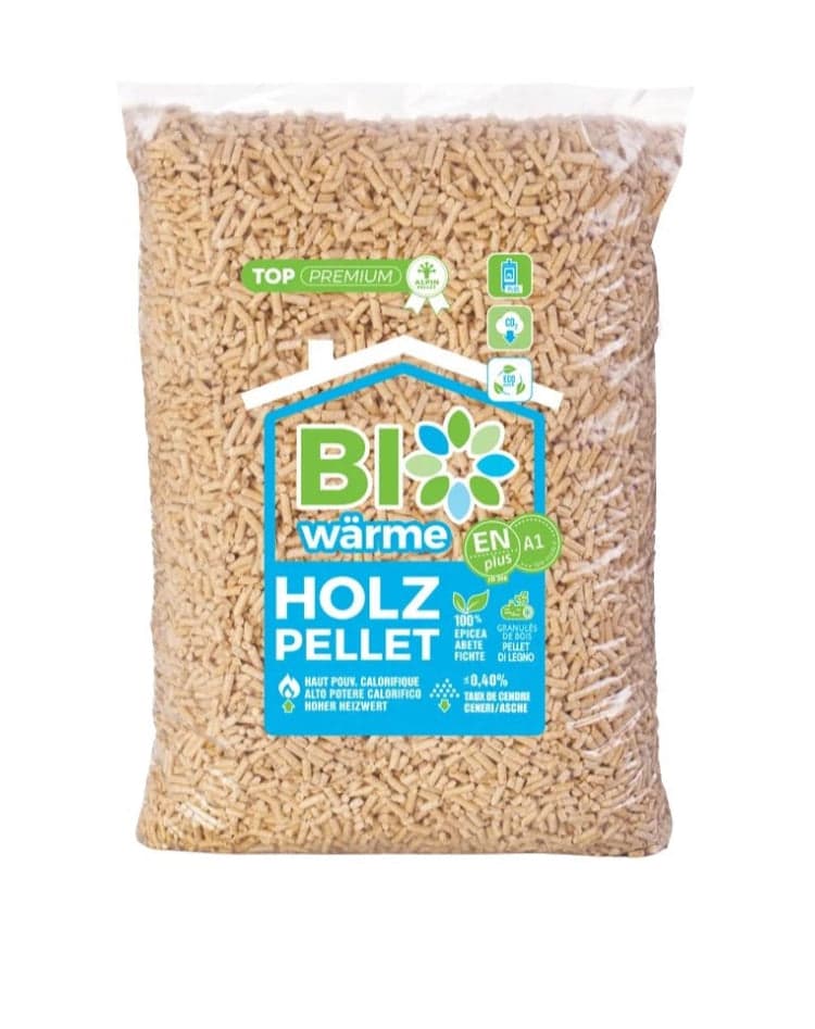 Pellet Bio Warme Holz Pellet 100% abete bianco - Sacco da 15kg