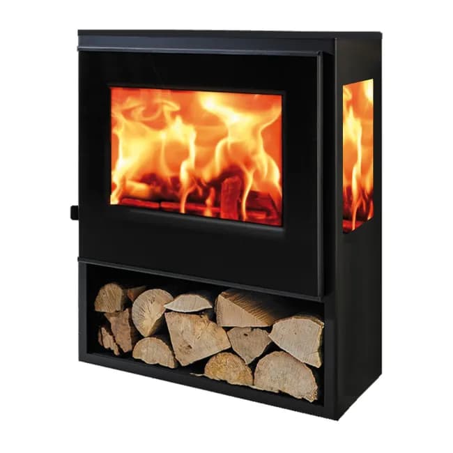 Stufa a legna PANADERO Java Trivision 8 kW nera