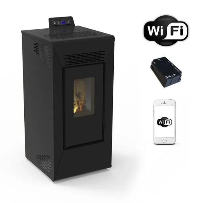 Stufa a pellet wifi Courmayeur 8,74 kw - Nero
