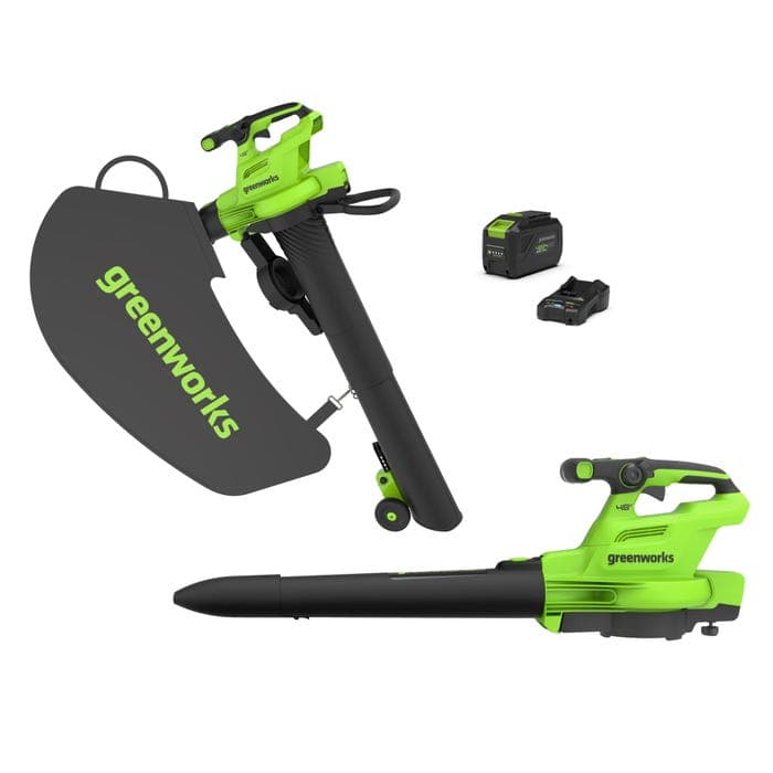 Aspirateur Souffleur Broyeur 48V V2 +1 batt. 4Ah et chargeur - GREENWORKS