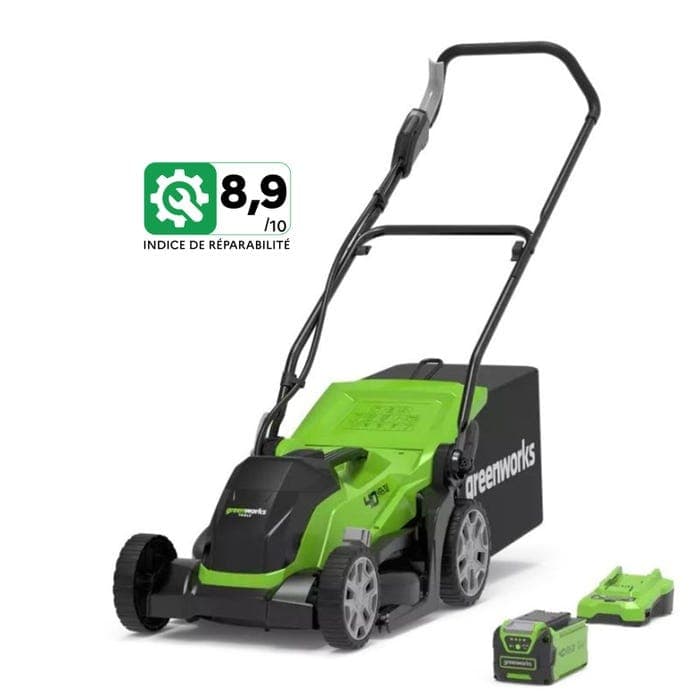 Tondeuse à batterie 40V 2Ah 35cm GREENWORKS - GREENWORKS