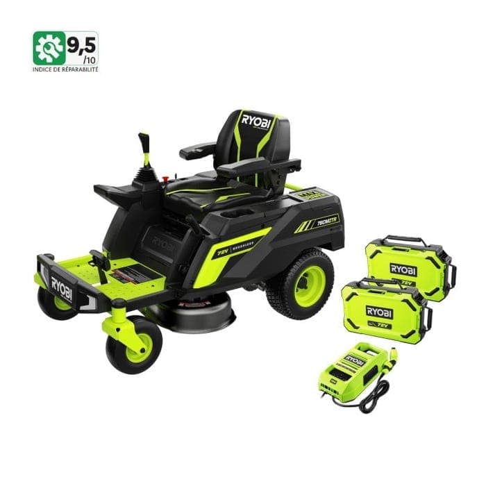 Tondeuse autoportée Rider Zéro turn 72V 76cm RYOBI - RYOBI