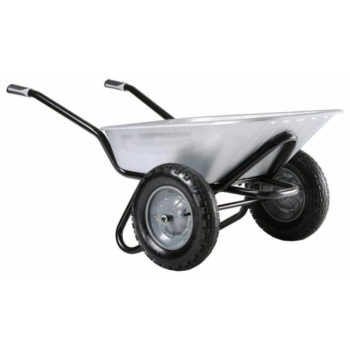 Brouette Clipso Excellium Twin roue gonflée galva 100L - HAEMMERLIN