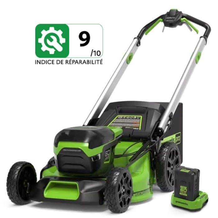 Tondeuse à batterie tractée 60V 4Ah 46cm GREENWORKS - GREENWORKS