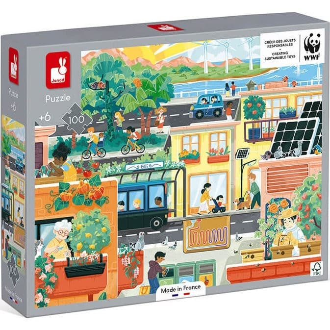 Janod Puzzle Ville Verte 100 pièces WWF