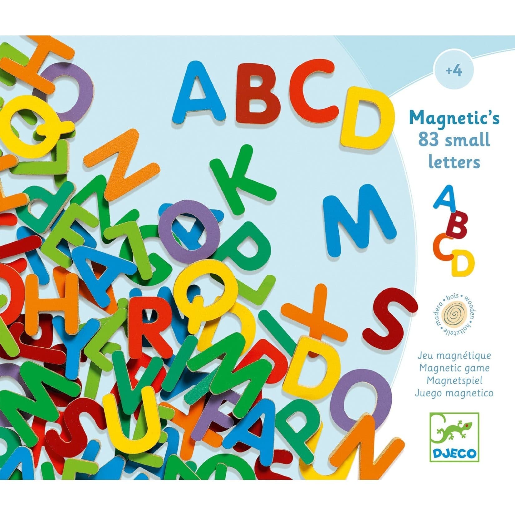 Djeco 83 Lettres majuscules magnétiques en bois