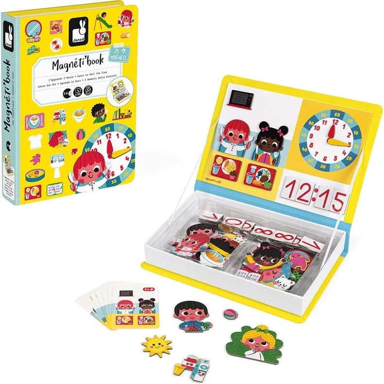 Janod Magnétibook J'apprends l'heure 75 magnets