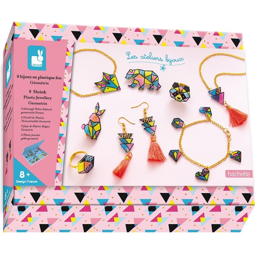 Janod Bijoux en plastique fou Géométrix Les ateliers bijoux