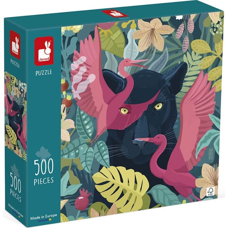 Janod Puzzle 500 pièces Panthère Mystique