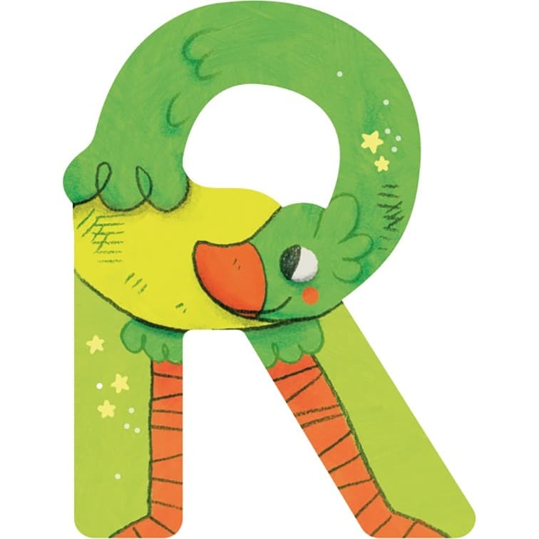 Moulin Roty Lettre R vert en bois