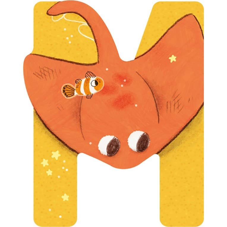 Moulin Roty Lettre M jaune en bois