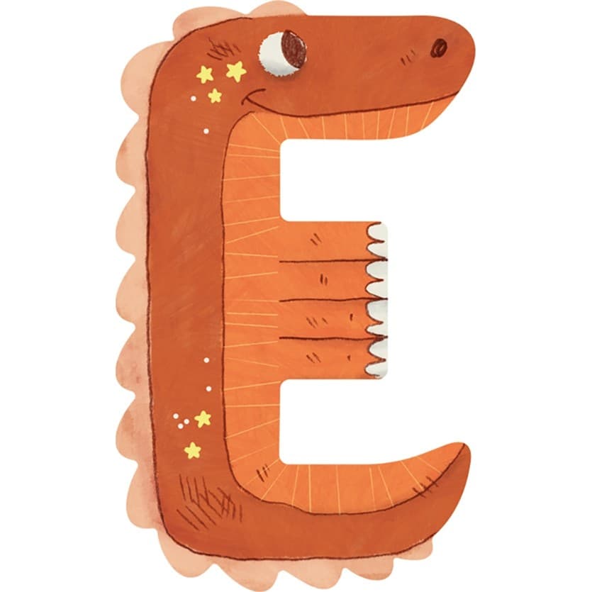 Moulin Roty Lettre E orange en bois