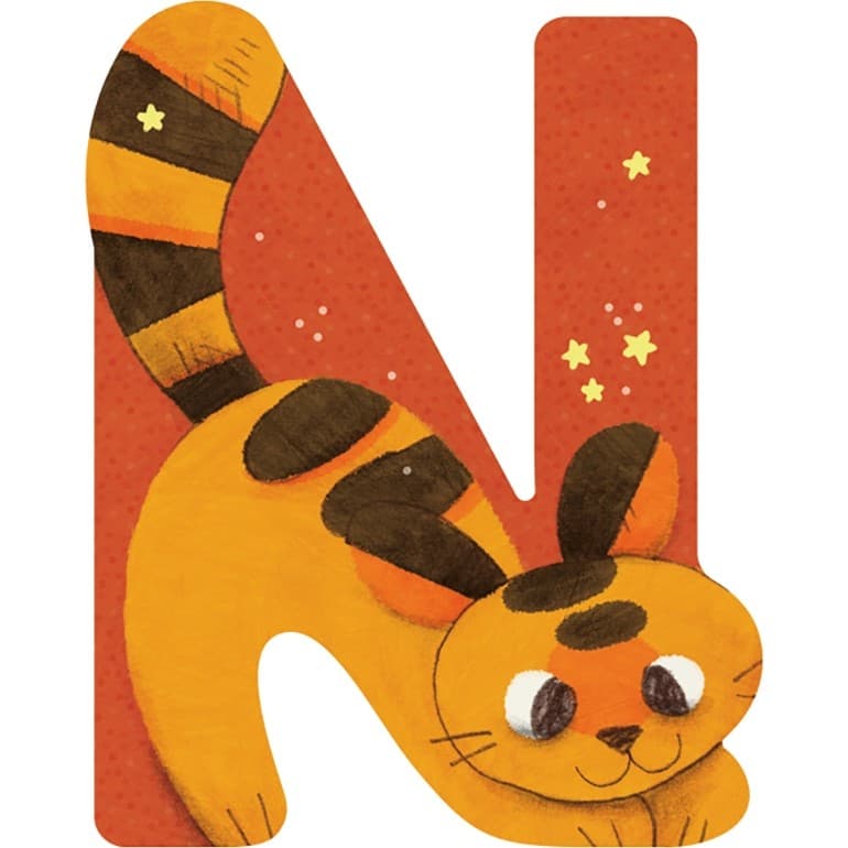 Moulin Roty Lettre N orange en bois