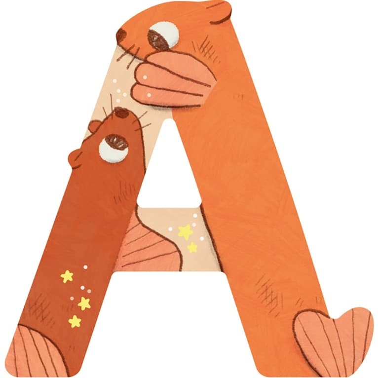 Moulin Roty Lettre A orange en bois