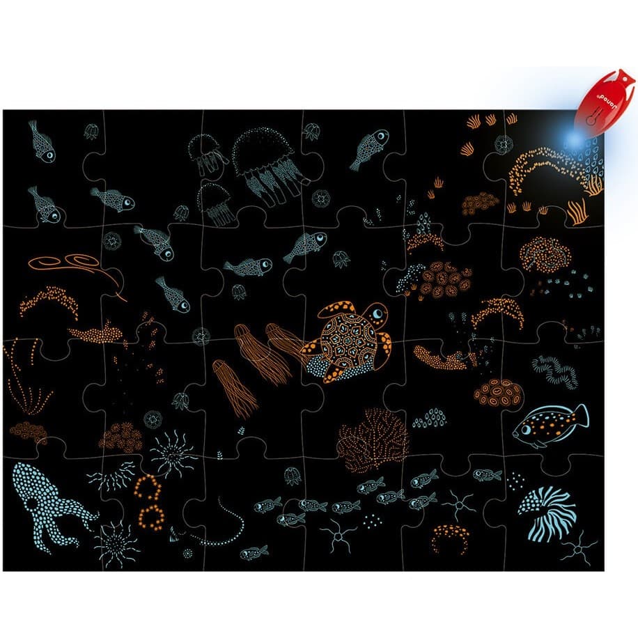 Janod Puzzle phosphorescent 24 pièces : Puzzle magique : L'océan