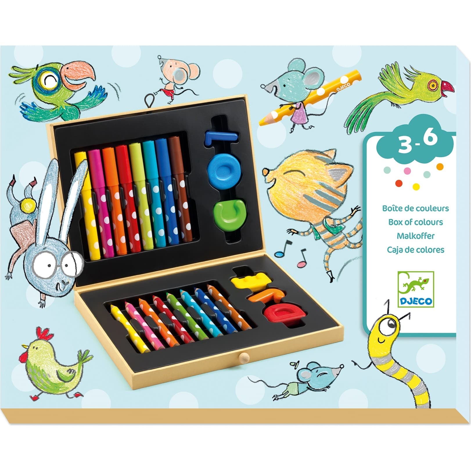 Djeco Boîte de couleurs pour les petits
