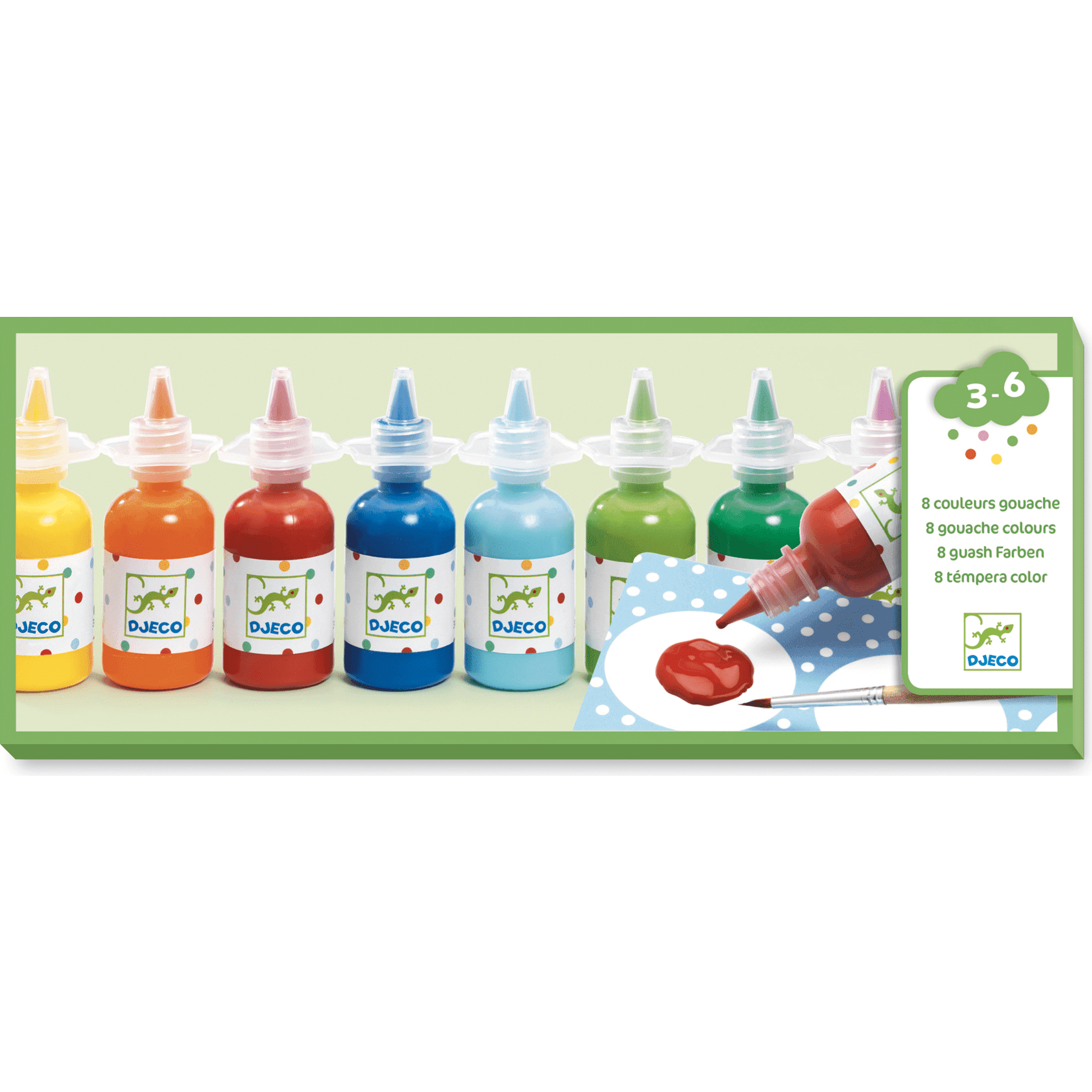 Djeco 8 bouteilles de gouaches