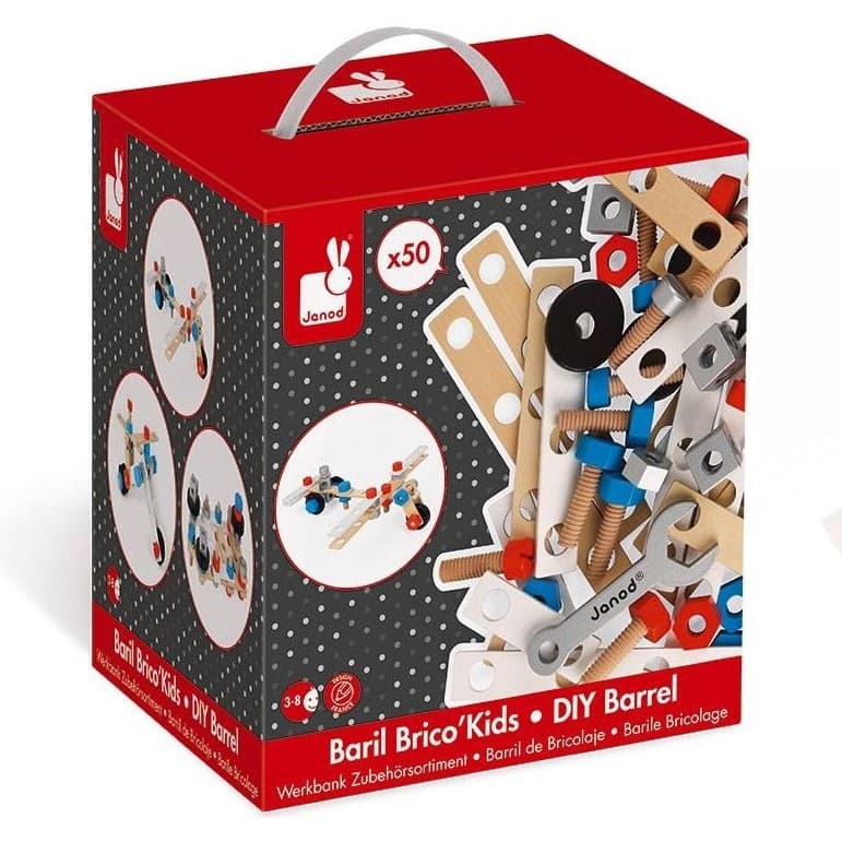 Janod Baril Brico'Kids 50 pièces en bois
