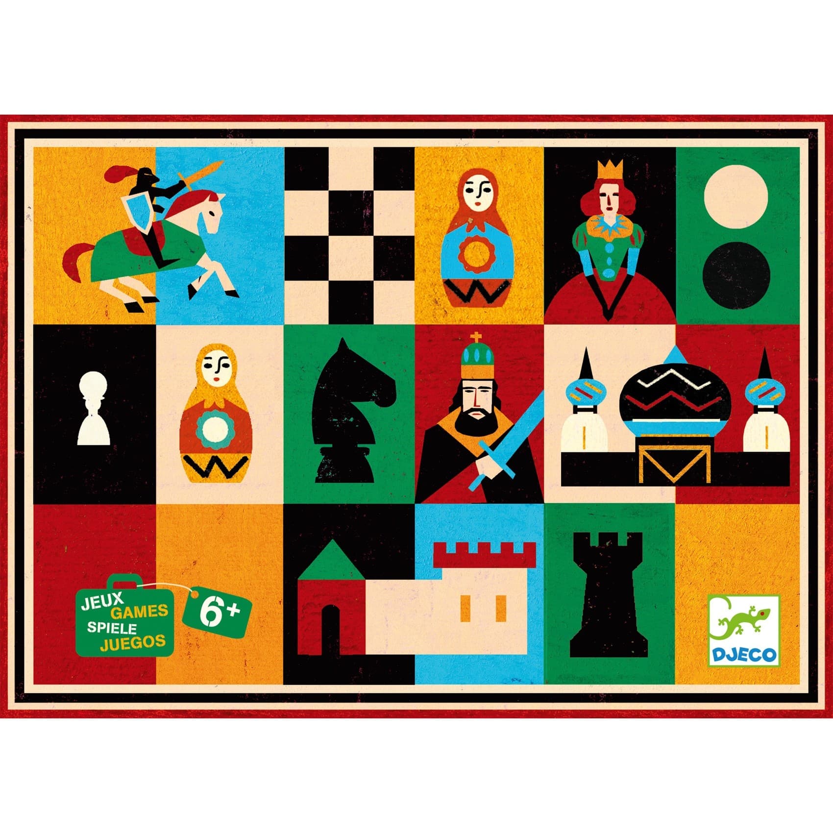 Djeco Jeu d'Echecs et de Dames en mallette