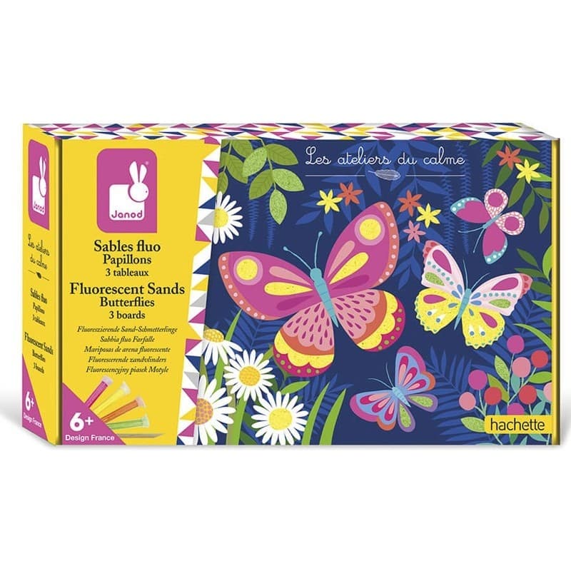 Janod Les Ateliers du Calme : Coffret Sables fluo Papillons