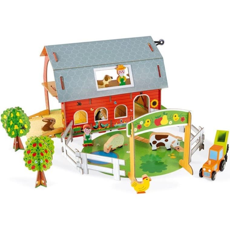 Janod Ferme des Animaux Story carton et bois