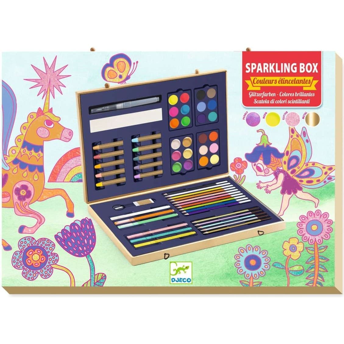 Djeco Mallette de crayons Sparkling color box