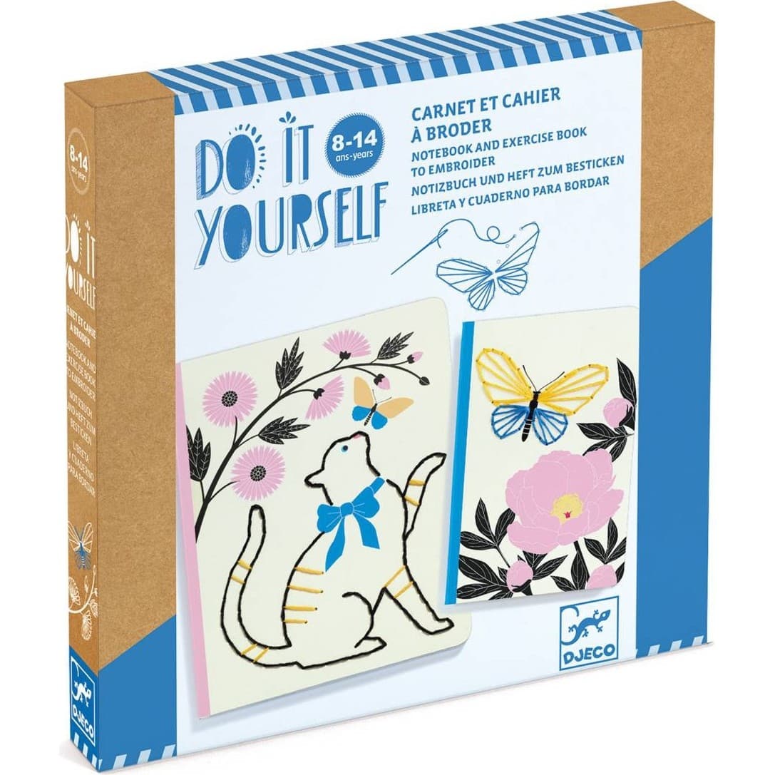 Djeco Carnet et cahier à broder Jardin poétique Do it Yourself