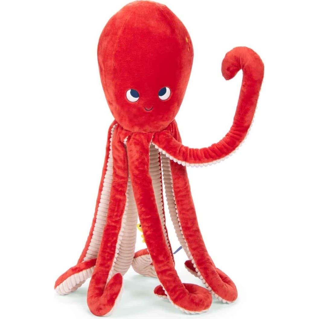 Moulin Roty Grande peluche Poulpe rouge Paulie