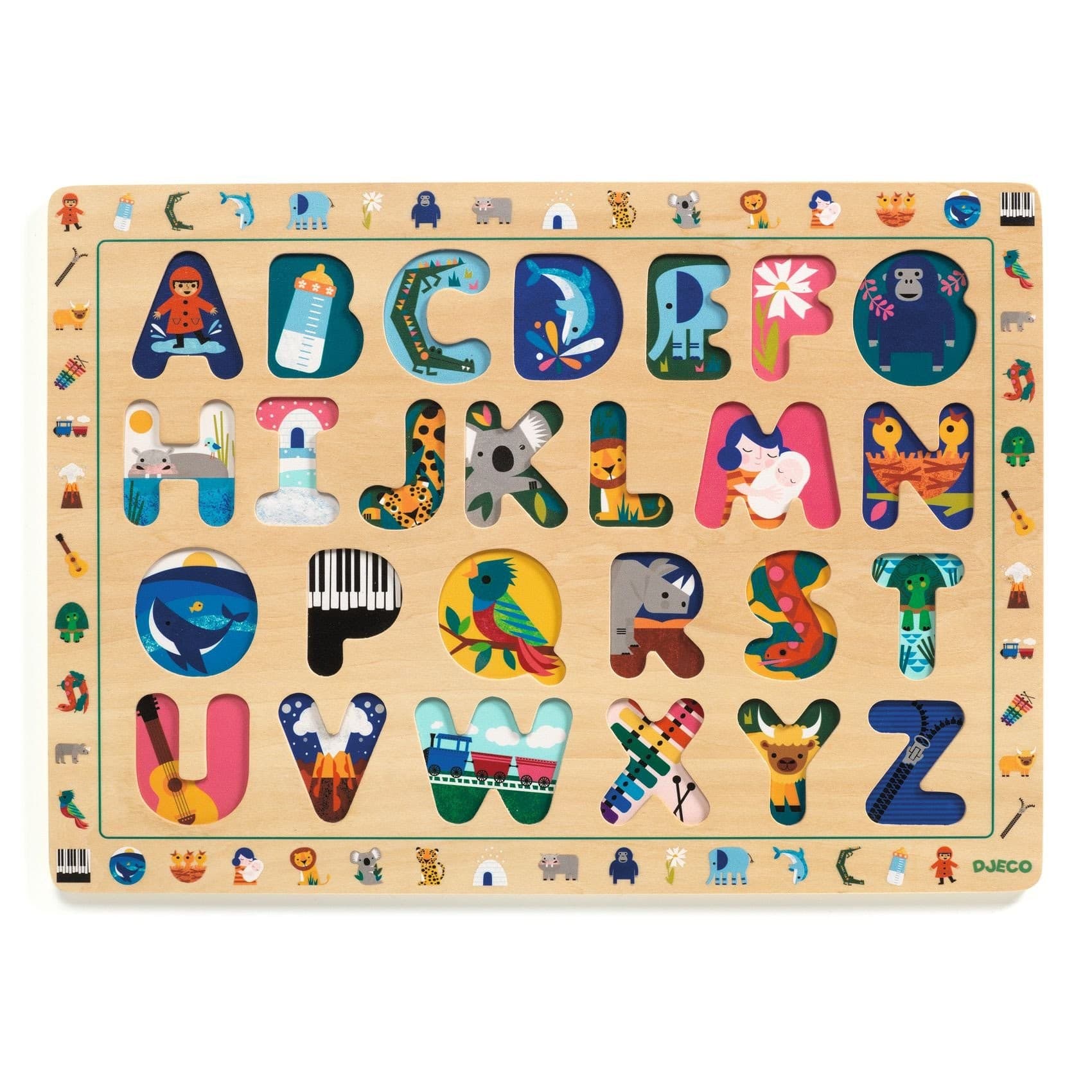 Djeco Puzzles éducatif bois Puzzle Abc International