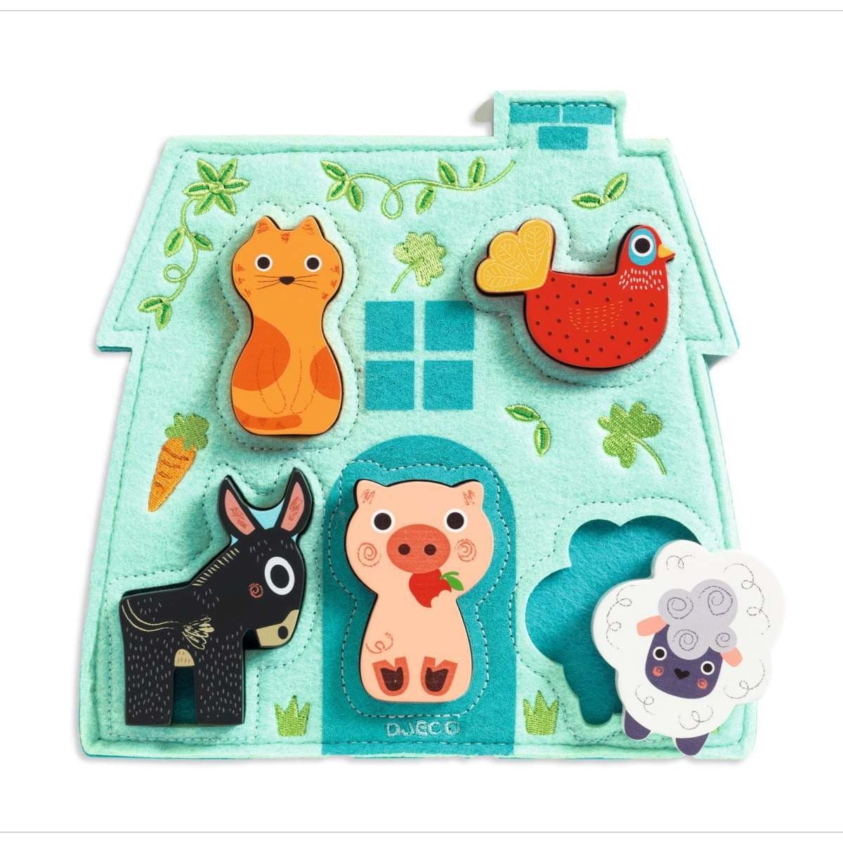 Djeco Puzzle bois relief Mouki 