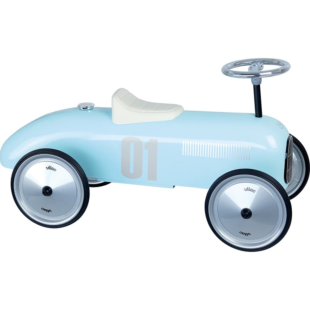 Vilac Porteur bleu tendre voiture vintage métal