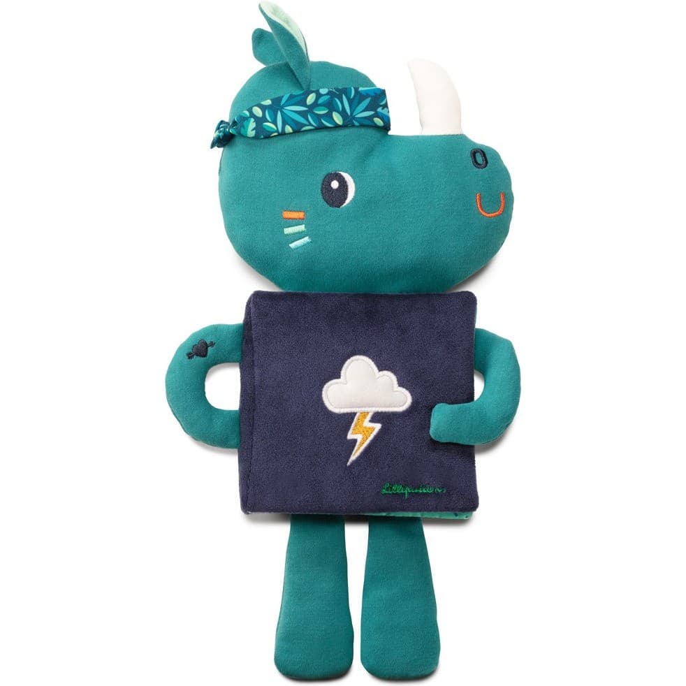 Lilliputiens Livre doudou Marius le rhinocéros