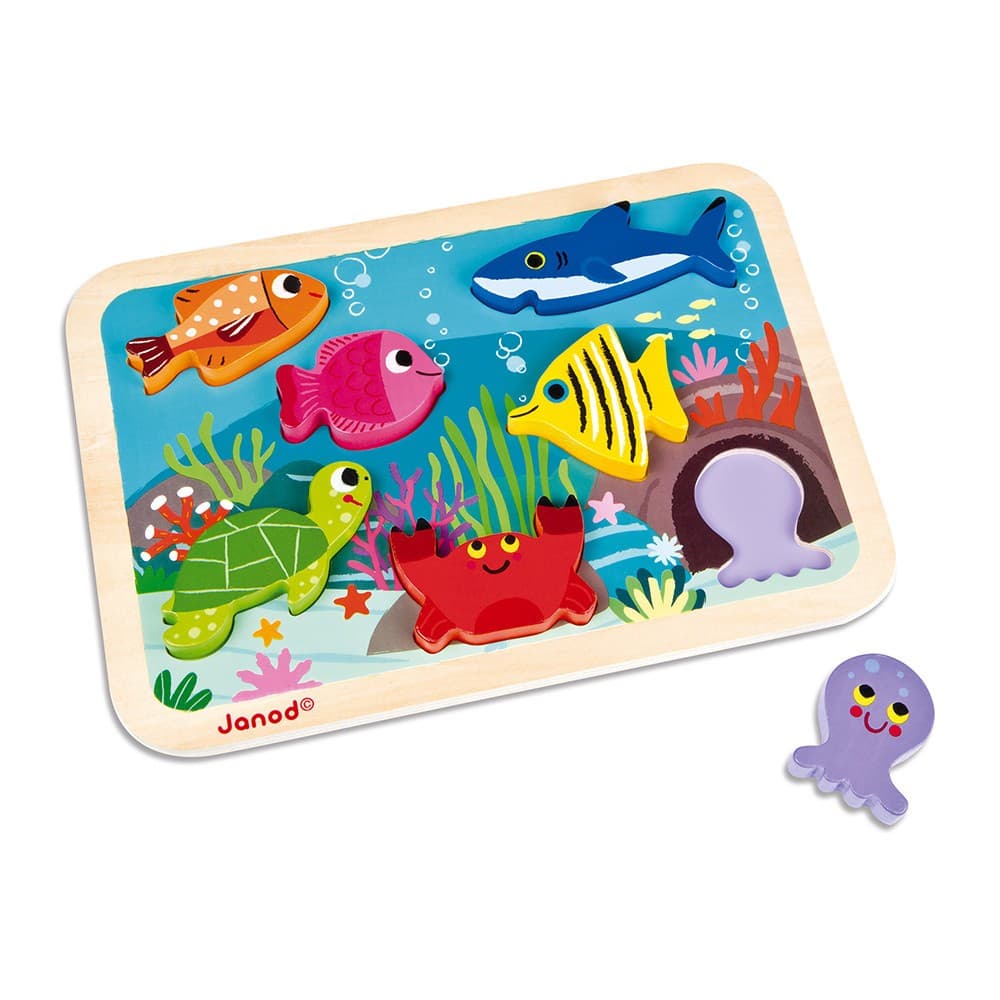 Janod Chunky Puzzle marin en bois 7 pièces 